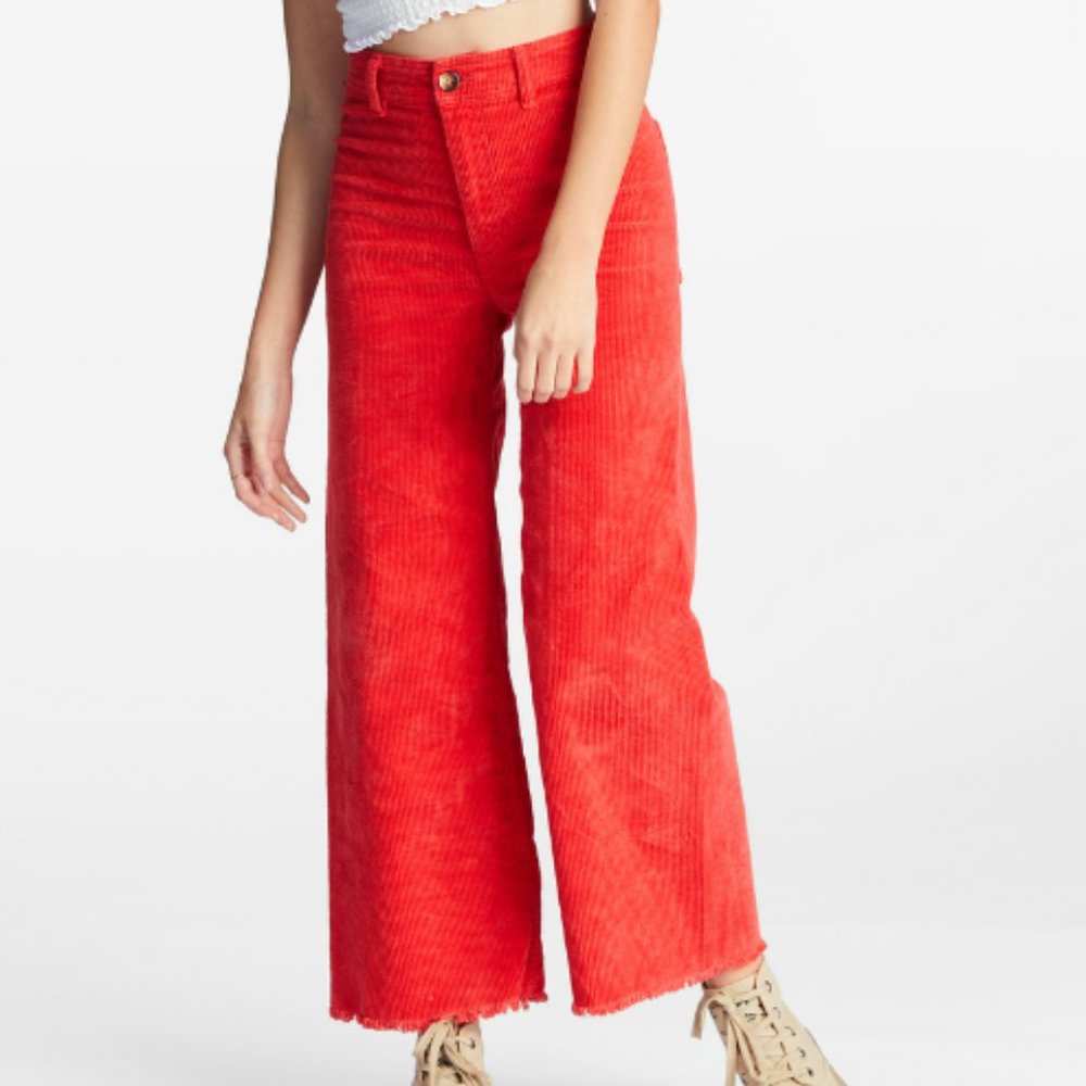 Billabong Free Fall Wide Leg Pant, Red, Size 27